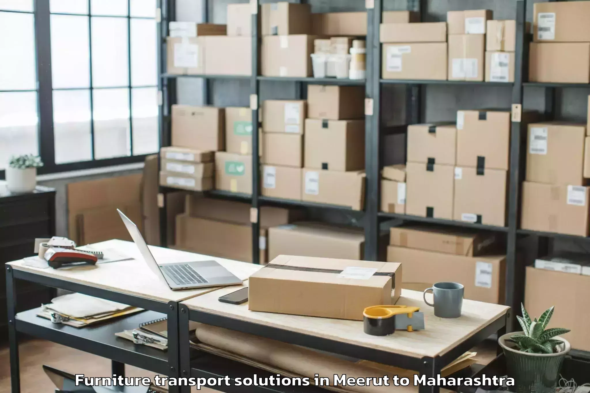 Book Meerut to Lasalgaon Furniture Transport Solutions